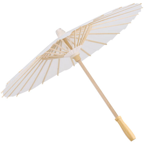 Weißer dekorativer Papierschirm für Schuldekoration und Fotorequisite (60 cm)