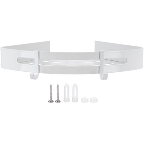 Weißer dreieckiger Toilettenkorb, einlagig, aus Aluminium, Hotelbadezimmerregal
