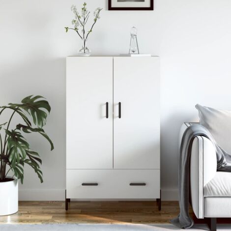 Weißer Hochbuffet 69,5x31x115 cm aus Spanplatte
