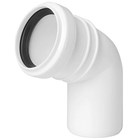 Weißer Kanalbogen 32 mm, Winkel 67 Grad
