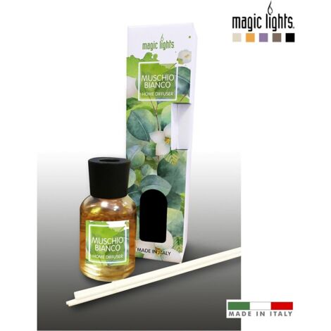 Weißer Mikado-Moschus-Diffusor, 50 ml, magische Lichter