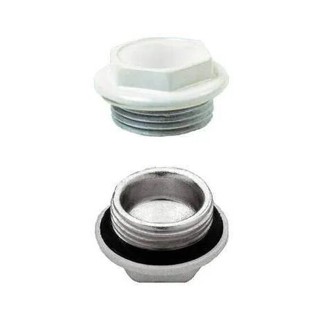 GLOBAL Weißer Stopfen 1'' (26x34) Linksgewinde mit Dichtung