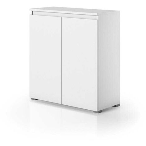 Weisser Unterschrank, H:80 Cm, Mit 2 Türen Und 3 Verstellbaren Einlegeböden