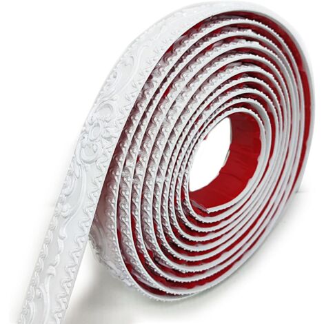 Weißer Wanddekorationsaufkleber, 5 m  3,6 cm, flexibles Design, weißer PVC-Aufkleber im europäischen Vintage-Stil, Schrankleiste, Spiegelrahmen, Deckenverkleidung, Heimdekoration MINKUROW