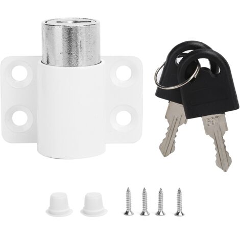 Weißes 3-Ring-Sicherheitsschloss für Schiebefenster, einbruchsicher, für Kunststoff- und Stahlfenster, für Wohnhäuser.