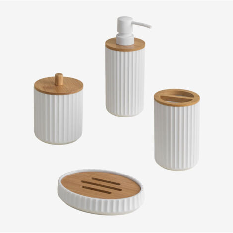 Weißes Badezimmer-Set - JINFGERNE - 4-teilig