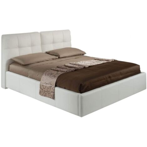 Weißes Doppelbett 182x220x109 cm