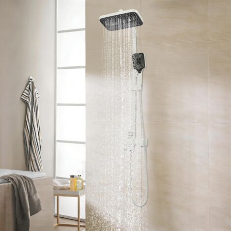 Weißes Duschsystem mit Handbrause Duschset Regendusche Kopfbrause Dusche