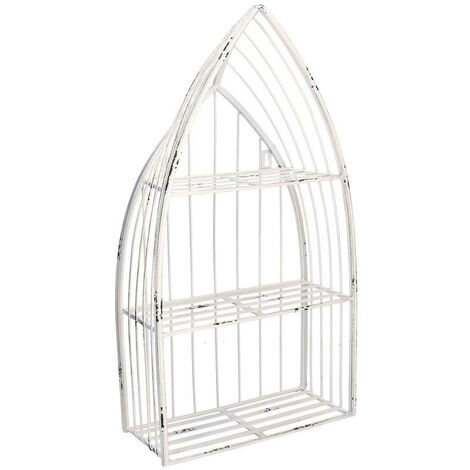 Weißes Metallregal 3 Regale cm29x12h55