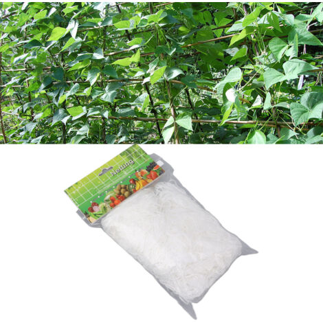 Weißes Ranknetz aus Polyester für Gartenpflanzen, 1,5 x 9 m – Mehrlagiges Rankgitter für Obst und Gemüse, einfache Montage
