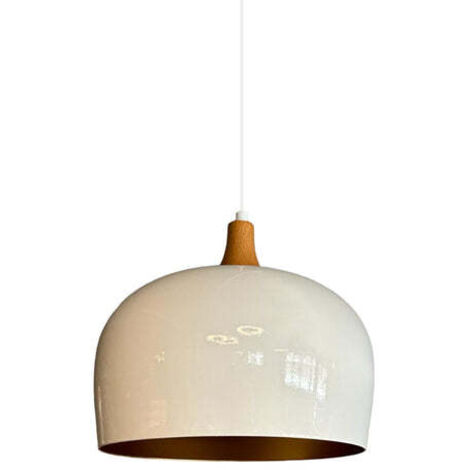 Weißes, Umgedrehtes Pilzkopfteil aus Holz, Schlichter Kronleuchter aus Metall, Wohnzimmerlampe, Küche, Café, Büro, Hotel