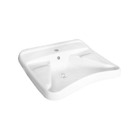 Weißes Waschbecken für Behinderte – Maße L67 x T59 x H23,5 cm