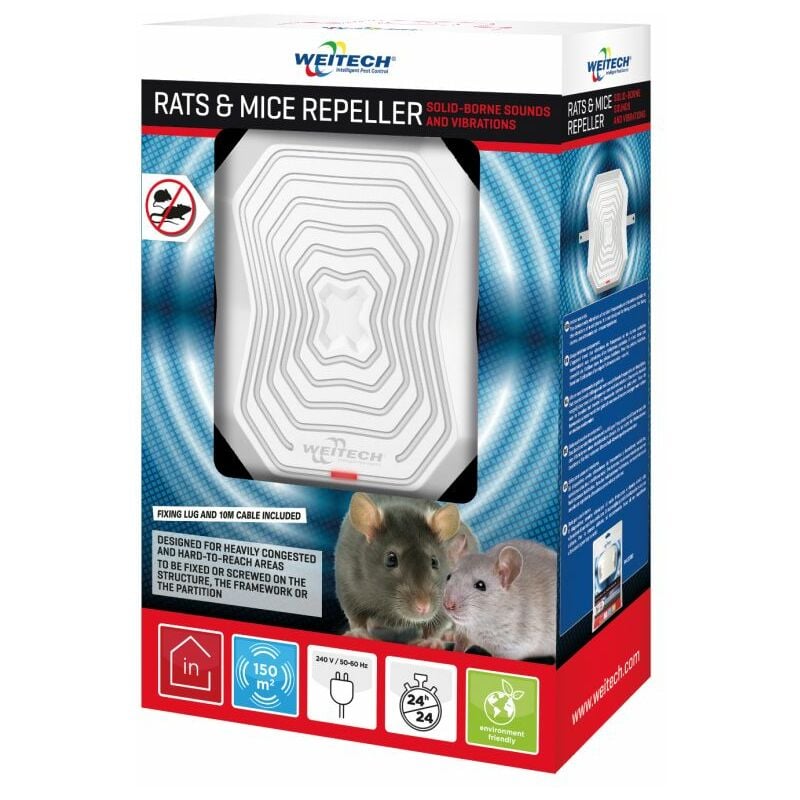répulsif rats et souris protège une surface de 150m2 - blanc - weitech