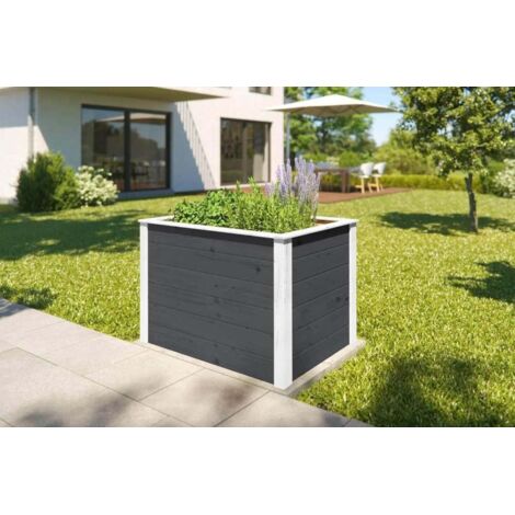 WEKA Element-Hochbeet Modular Hochbeet aus Holz in Grau, Juwel Pflanzenaufzucht
