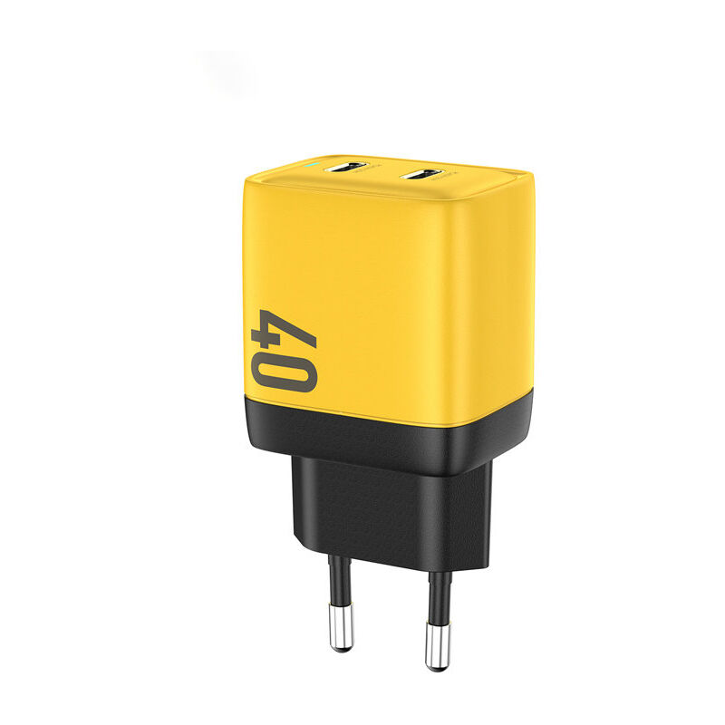 WEKOME WP-U128 - 2x USB-C Super Fast Charger GaN 40W chargeur mural (Jaune)
