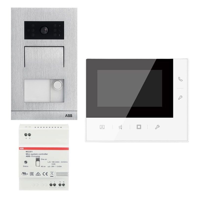 ABB - Kit Visiophone unifamilial Moniteur mains libres 2 fils Panneau mural