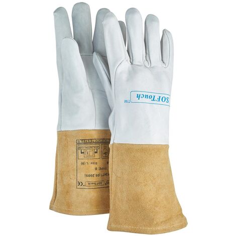 Inh. 12 Paar WerkzeugHERO SchweißerHandschuh Argon 5-Finger 35cm Gr.10 