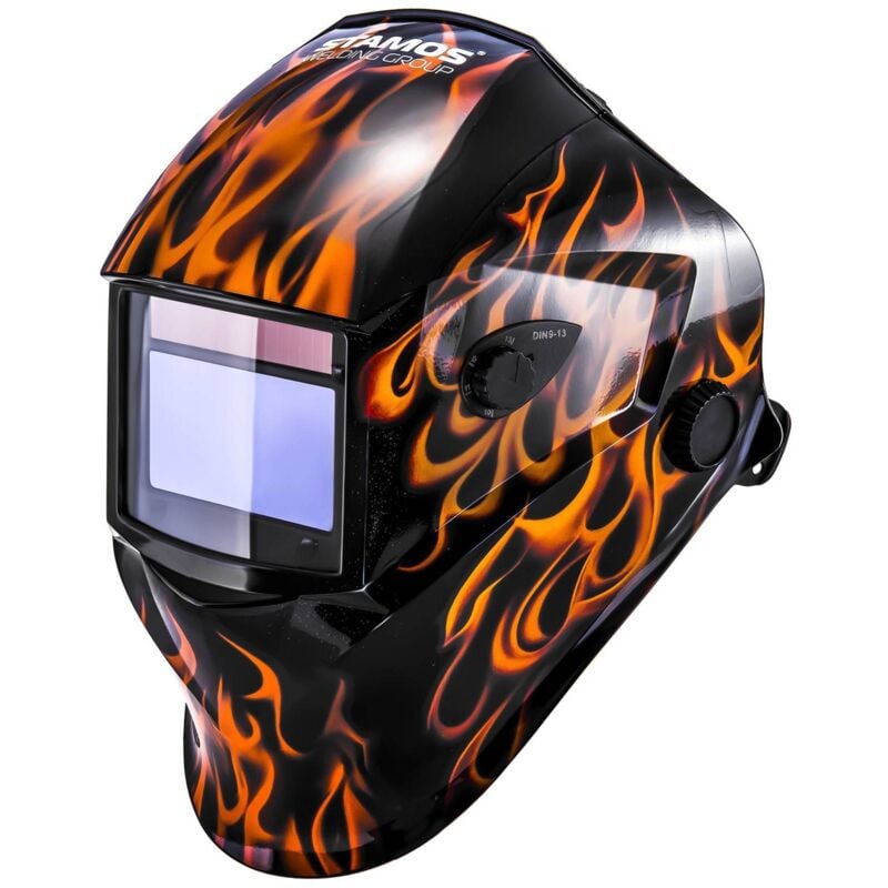 Stamos Germany - Welders Helmet Metal Work Mask Robust Firestarter 500 Safe Comfortable Welding