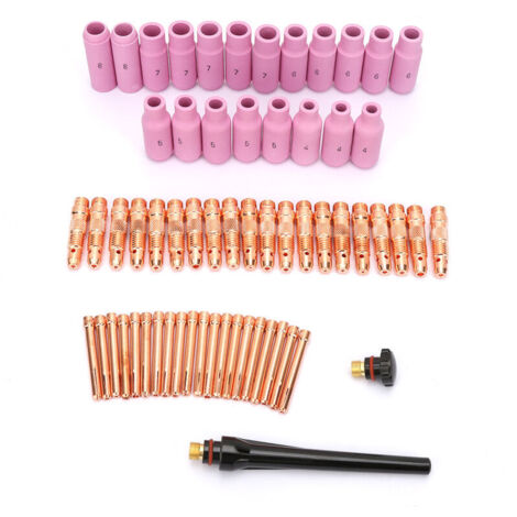 Welding torch accessory kit, 62 pieces, ceramic nozzles, clamps for WP-26/17/18