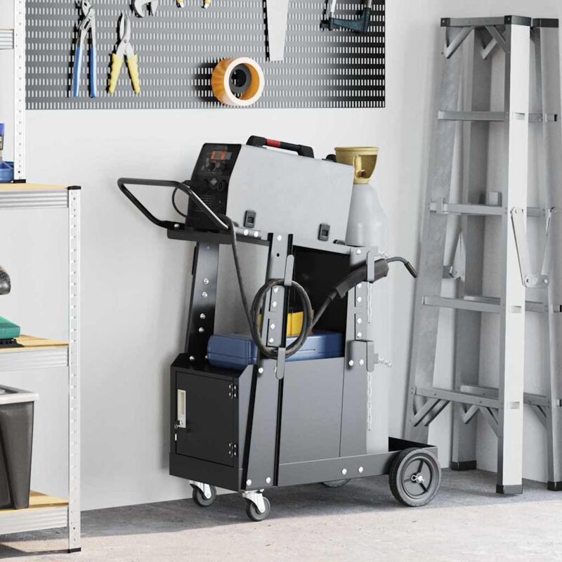 Welding Trolley Black 90 x 46 x 96 cm Steel vidaXL
