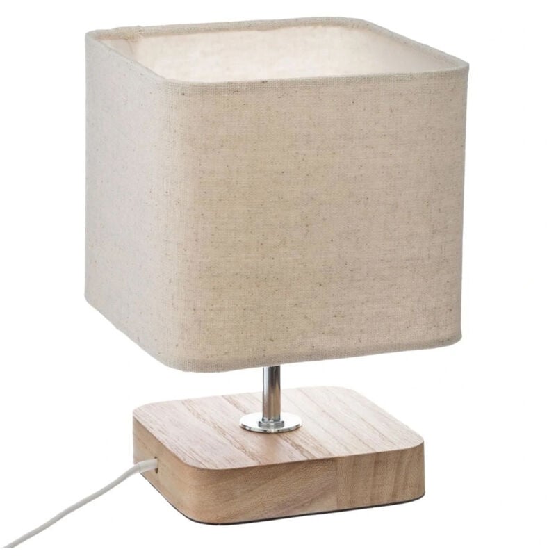 Wellhome - welhome - Lampe de table en bois h. 21 cm.
