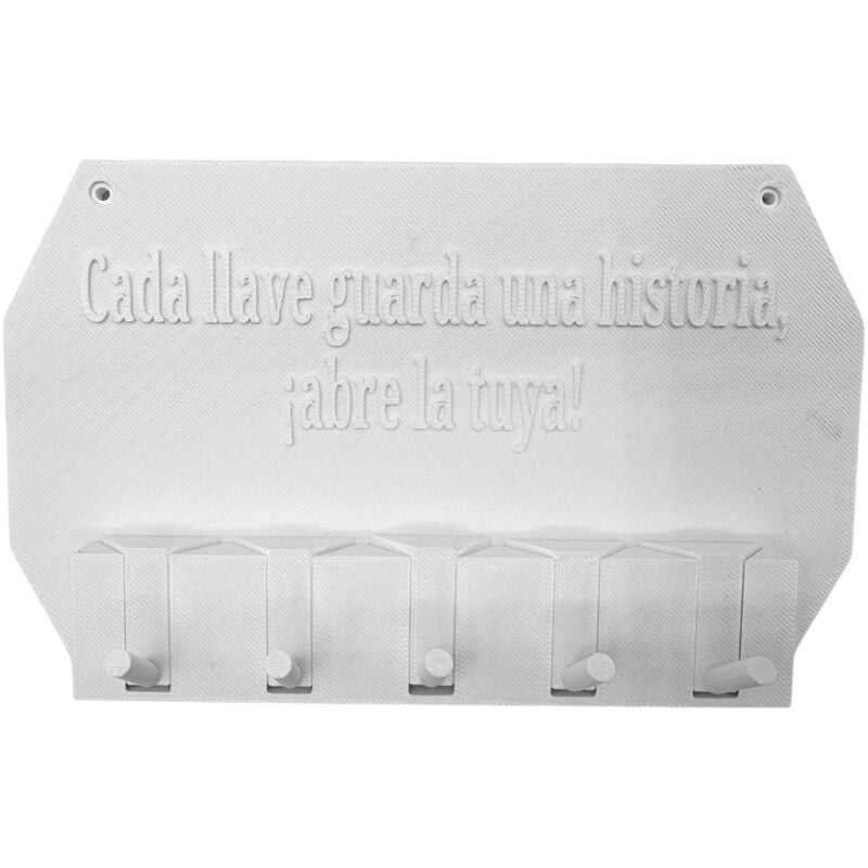 Image of Wellhome - Well Home - Appendichiavi da muro 'Ogni chiave racchiude una storia, apri la tua' colore Bianco