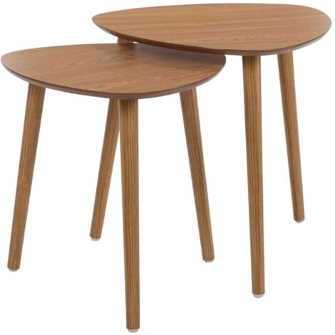 Well Home Juego de 2 mesas auxiliares con tablero de borde inclinado