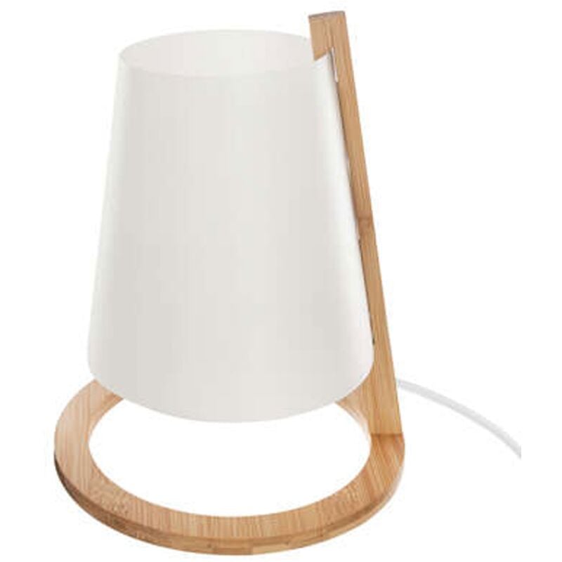 WELLHOME Lampe bambou abat-jour plastique Ø20 cm
