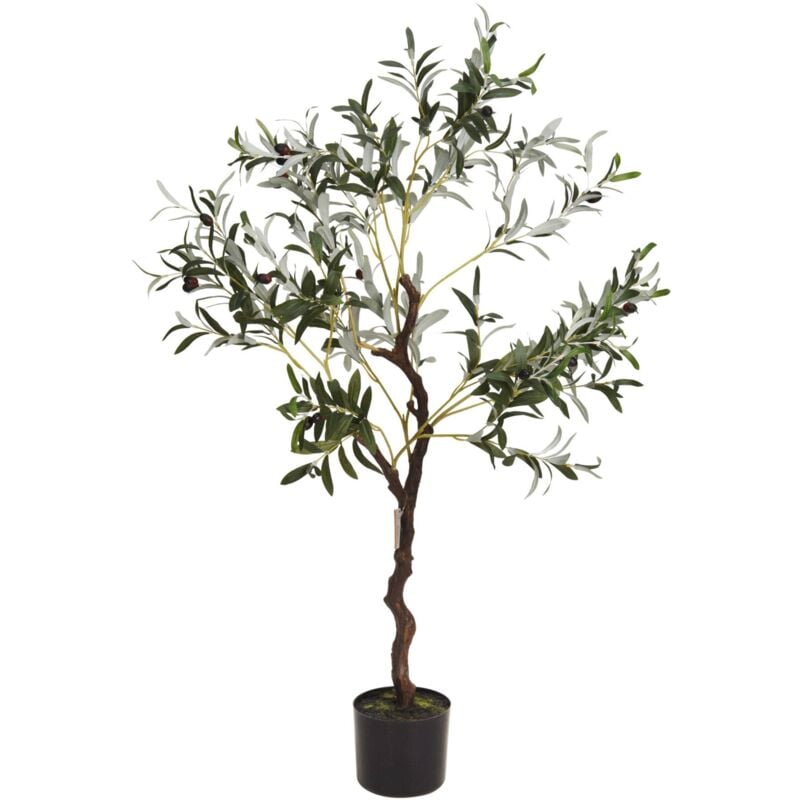 Wellhome - Well Home Olivier artificiel en pot noir H.116cm