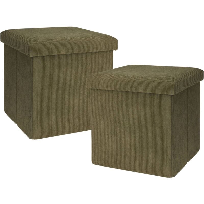 Well home - Pack 2 Tabourets d'Organisation Vert Foncé