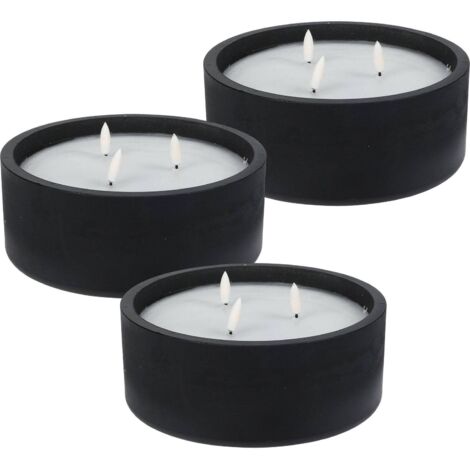 WELL HOME - Pack 3 Velas LED redondada negro