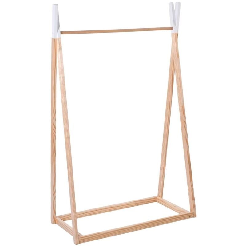 Wellhome - Well Home - Portemanteau Enfant en Bois - Coloris Naturel H.126 cm pratique et spacieux