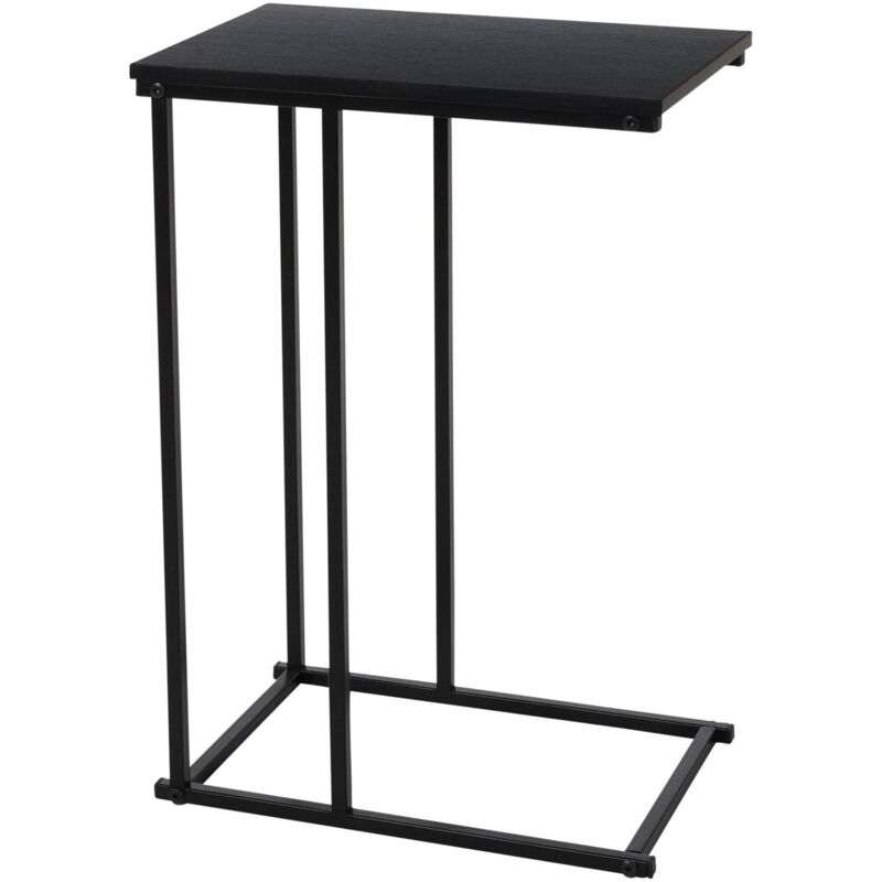 Well Home Table d'appoint en métal avec plateau en mdf noir