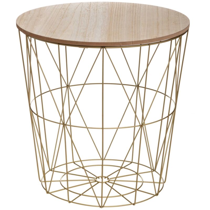 Well Home Table d'appoint en métal 'Kumi' doré Ø40x41cm