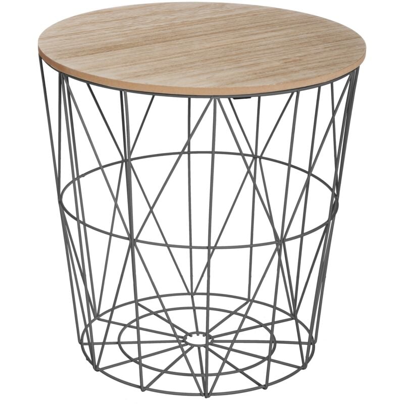 Well Home Table d'appoint 'Kumi' en métal noir Ø40x41cm