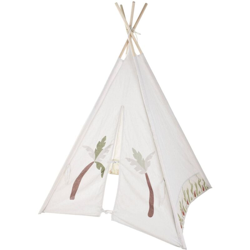 Well home - Tipi en coton et polyester blanc 103x103x160
