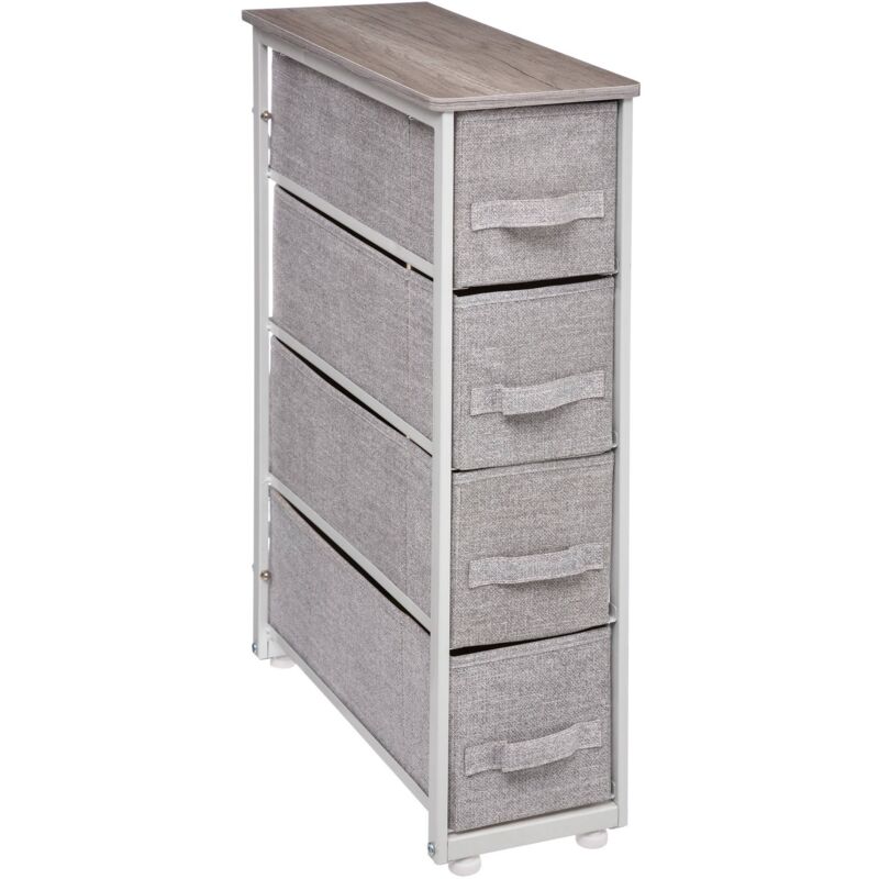 Well home - Tour de Rangement 4 Tiroirs Gris Clair H.73,5 cm