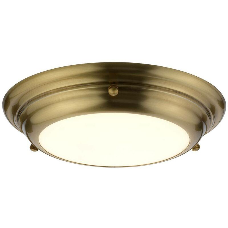 Elstead Welland - 1 Light Mini LED Flush Light - Aged Brass