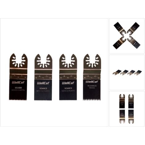 WellCut MT-4 Multi Tool Set de 4 lames pour outils multifonctions OIS Long life
