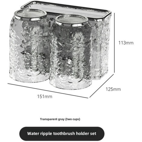 Wellenförmiges Zahnbürstenhalter-Set fürs Badezimmer, Wandmontage, Organizer für Zahnbürstenhalter und Gurgelbecher, Advanced Sense