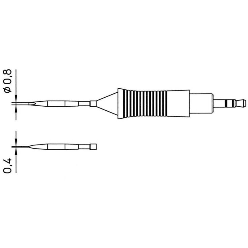 Weller - RT9 Panne de fer à souder forme de burin, droite Taille de la panne 0.8 mm Contenu 1 pc(s)