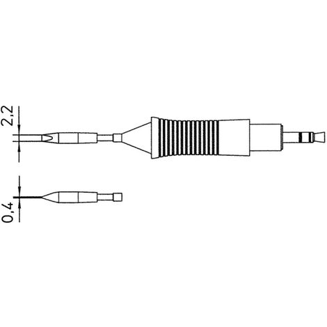 Weller RTM 022 S Lötspitze Meißelform, gerade Spitzen-Größe 2.2 mm  Inhalt 1 St.