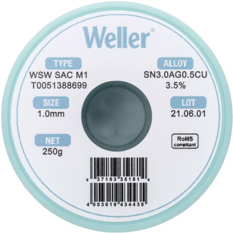 Weller WSW SAC M1 fil à souder métal 250 g 1 mm