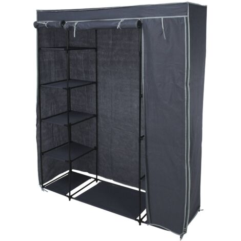 WELLHOME Armario de almacenaje camping con estantes color gris 141x45x167cm