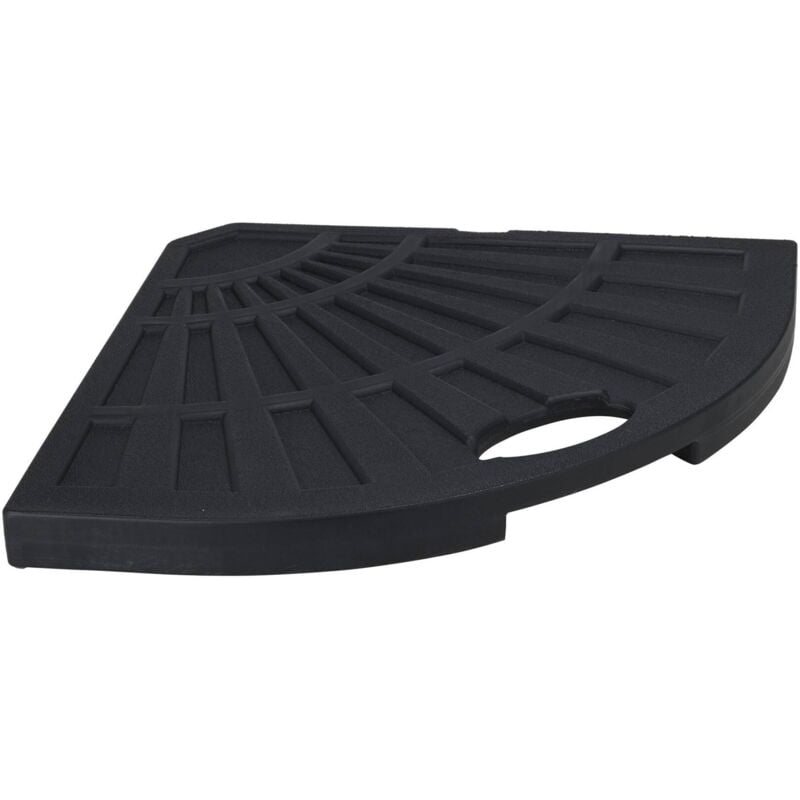 Well Home Base de parasol en ciment résistante et stable 14 kg avec poignée et design triangulaire 47,5 x 47,5 x 4 cm