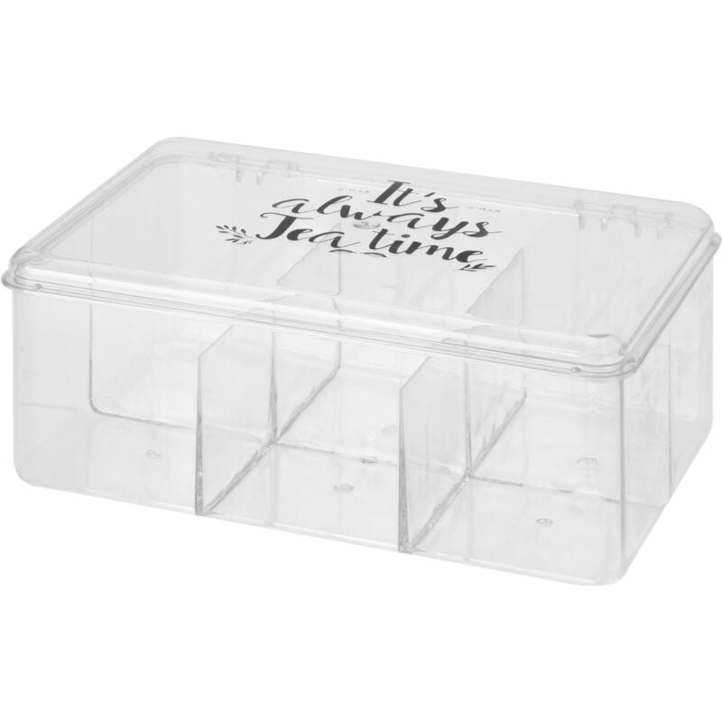 WELLHOME Boîte à thé avec 6 compartiments 21,5x14,5x8,8 cm en polystyrène