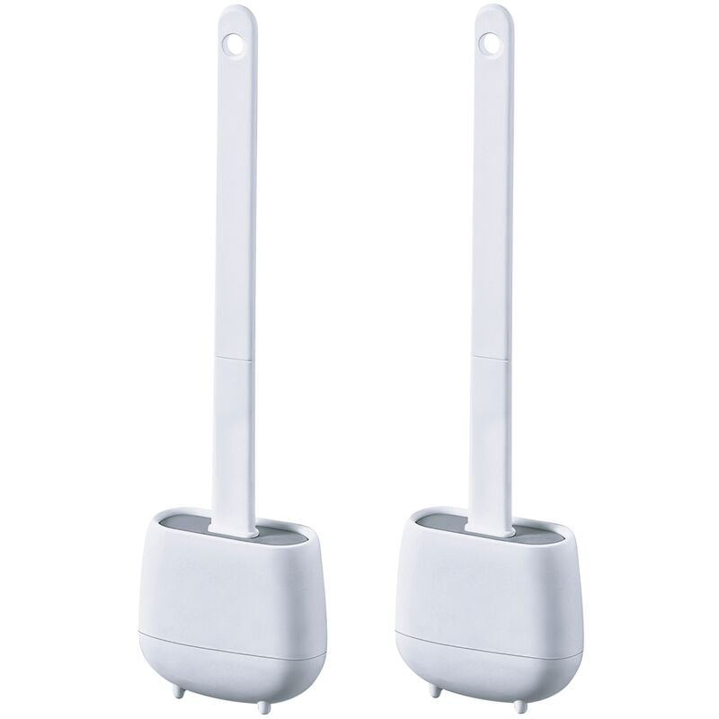 Brosse de Toilette en Caoutchouc Thermoplastique, Blanc - Ensemble 2 - Blanc - Wellhome