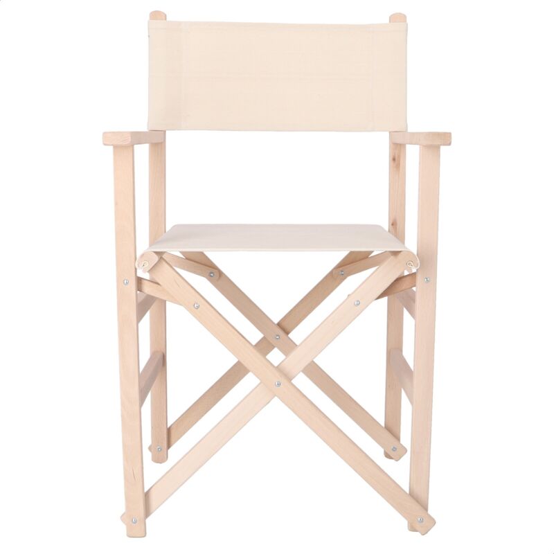 Chaise de réalisateur en bois de hêtre fini sans vernis 51,5x46x86 cm - Wellhome