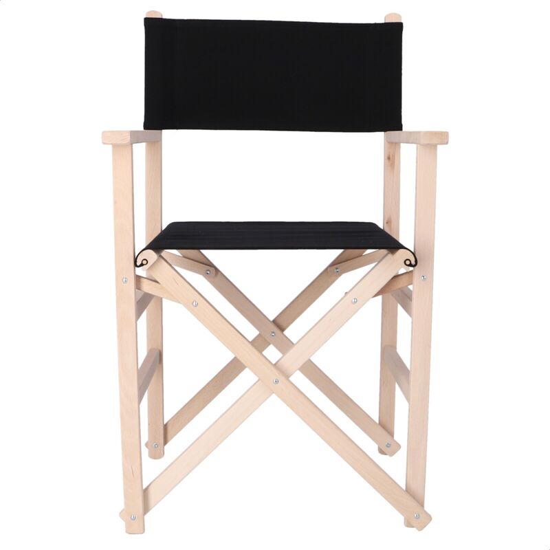 WELLHOME Chaise de réalisateur SUNSET SANS vernis 51x46x86 cm en noir