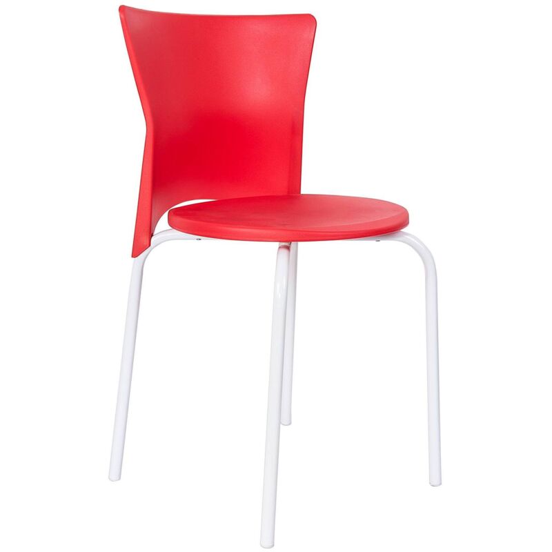 Chaise empilable en métal luc H.70 cm rouge - Wellhome